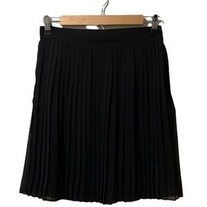 Black Pleated High Waist Skirt